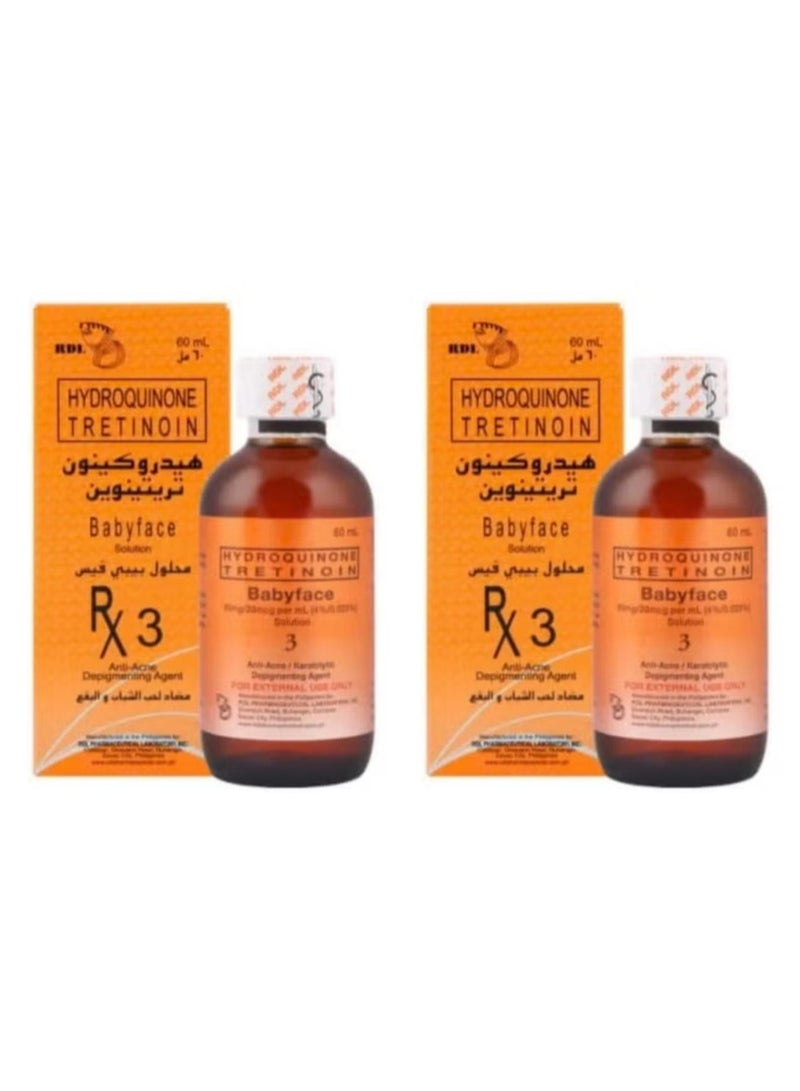 Babyface Solution RX3 Anti-acne Depigmenting Agent 60 ml 2 pcs
